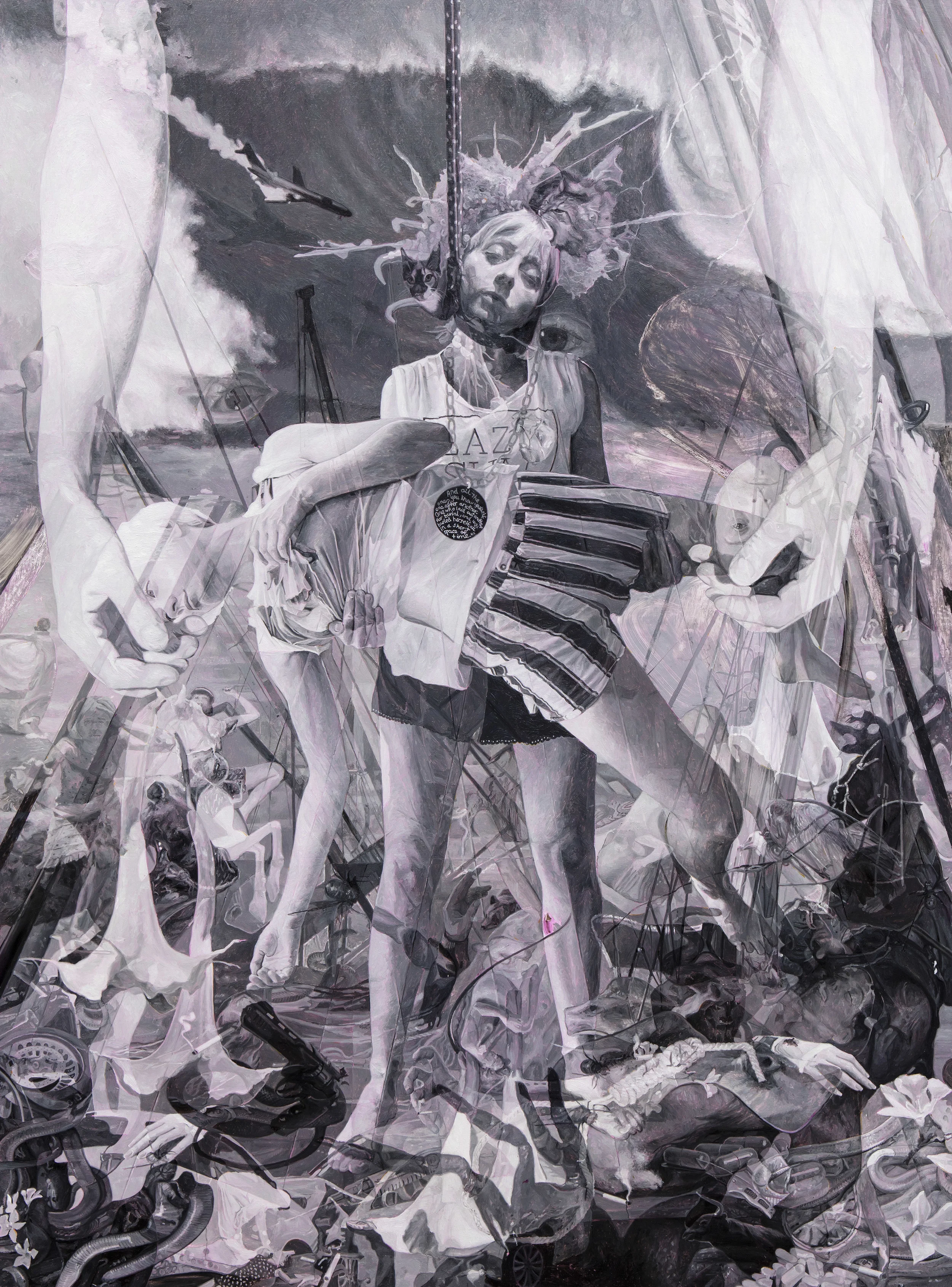 This is Not a Dress Rehearsal: A Catalogue of Final Options, oil on board, 270 x 200 cm, 2019.