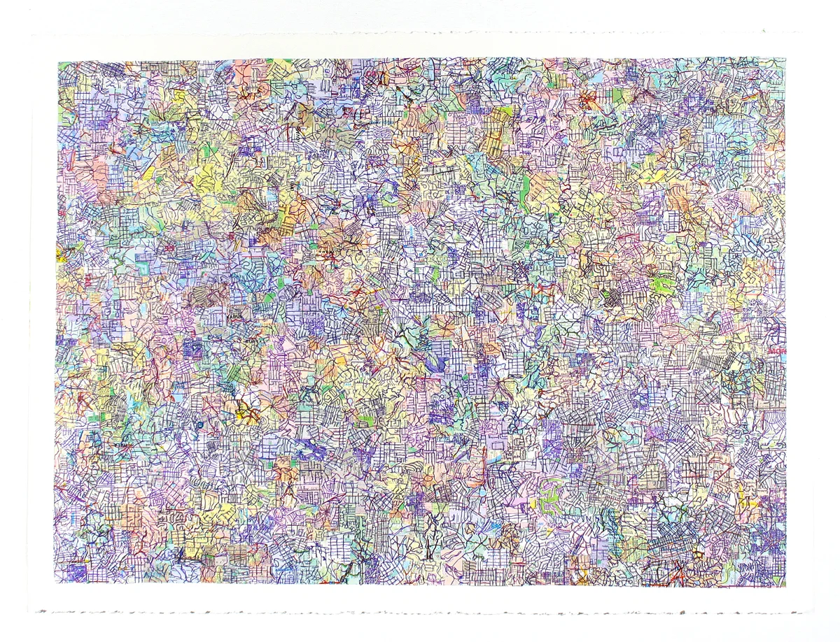   Remap(pg),&nbsp; map and marker on paper, 22x30inches, 2014 