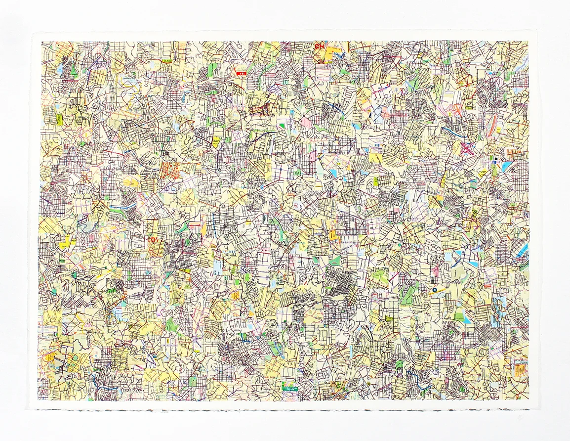   Remap(yp),&nbsp; map and marker on paper, 22x30inches, 2013 