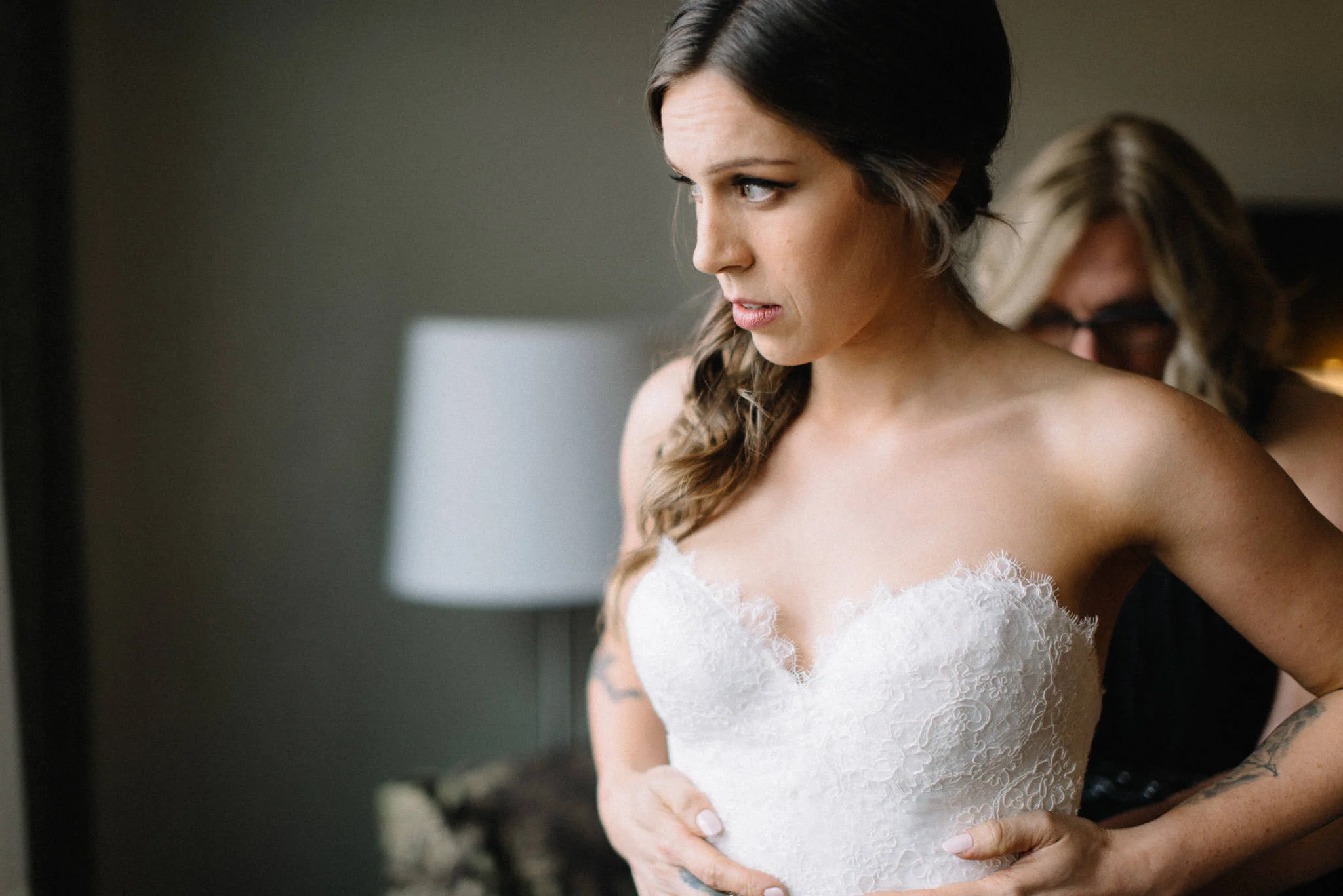 Bride getting ready