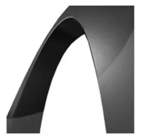 Logo resembling a black arch shape on a white background.