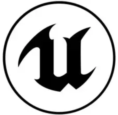 Unreal Engine logo, stylized letter "U" in a circle