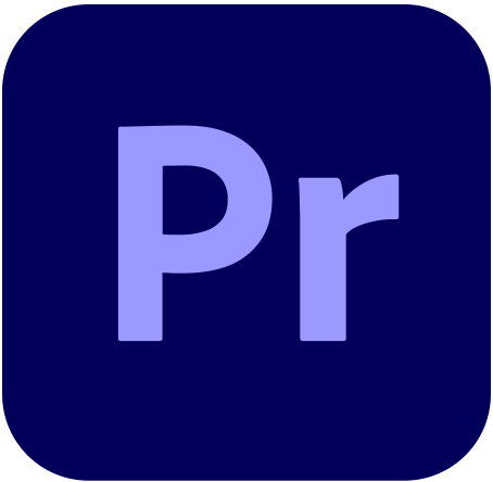 Adobe Premiere Pro logo on a dark blue background