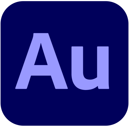 Adobe Audition logo, featuring the letters 'Au' on a dark blue background.