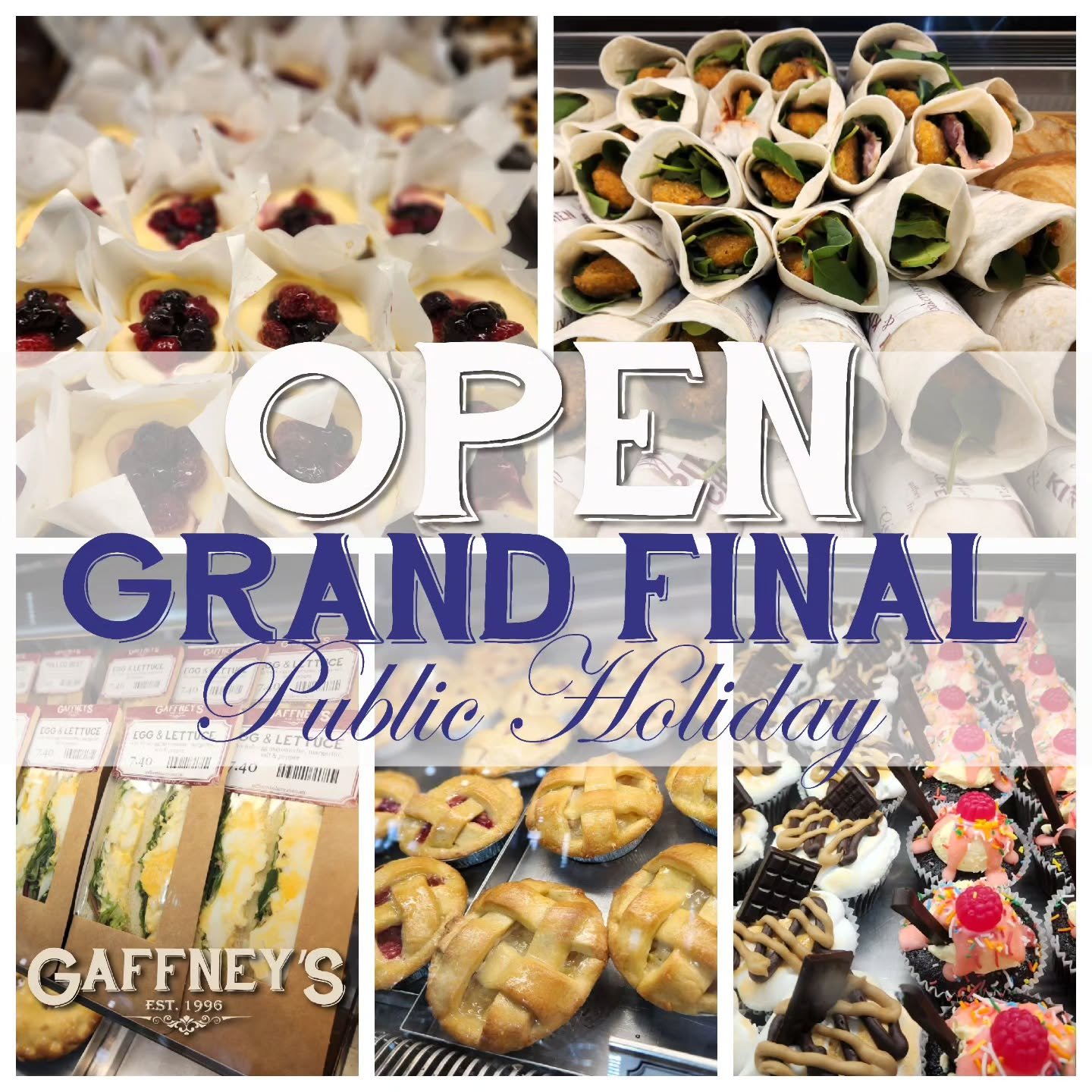 Our Heathcote and Seymour stores are stocked and ready to go for this Grand Final Weekend! 
GO PIES!

Heathcote
FRIDAY  8AM-4PM
SATURDAY  8AM-4PM
SUNDAY  8AM-4PM

Seymour 
FRIDAY  9AM-3PM
SATURDAY  9AM-3PM
SUNDAY.  9AM-3PM