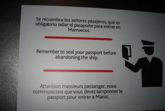Flickr Matt . They meant to say "You have to stamp your passport before entering Morocco" but this is much funnier