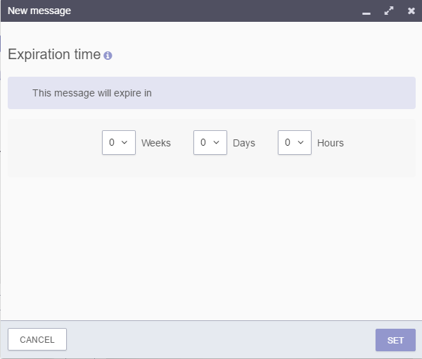 Setting an expiry time for the message