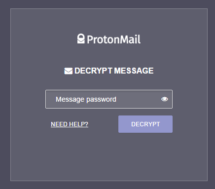 Password requested by non-Protonmail user.