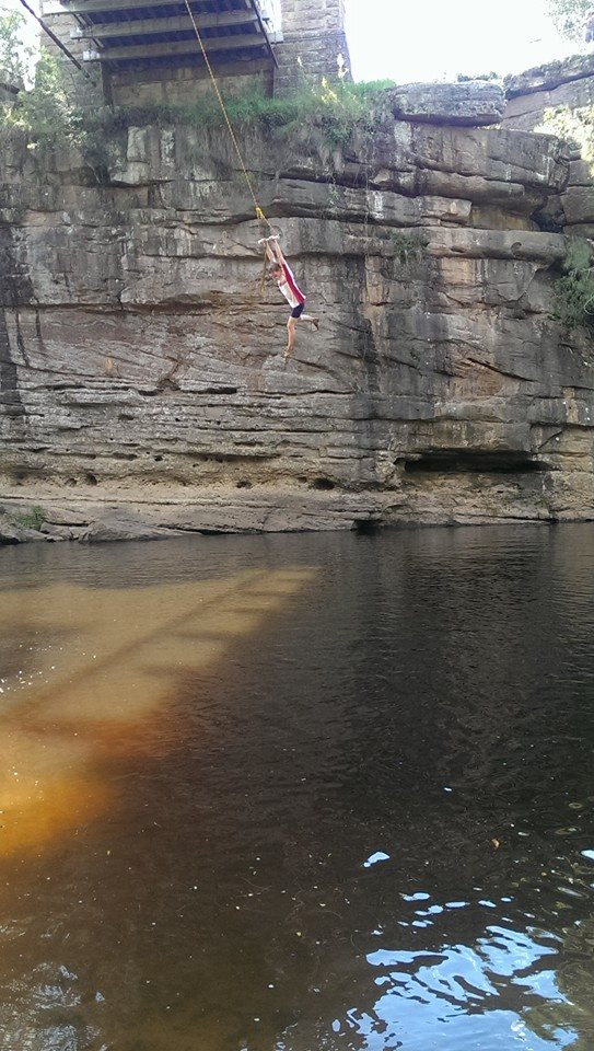 Sadly, no one took my photo so I have no proof that I did it. But this is my son about to let go.