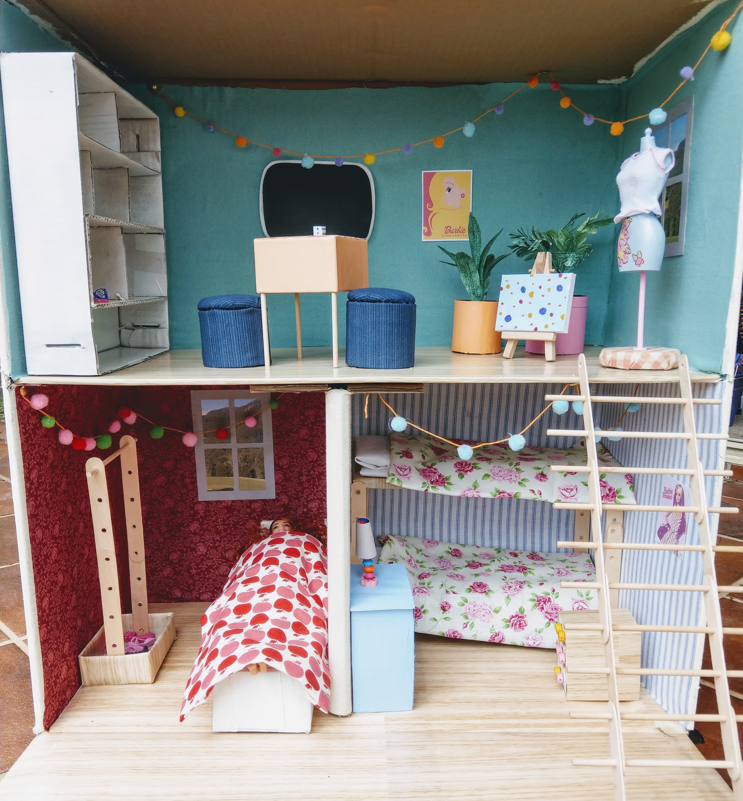 cardboard diy dollhouse