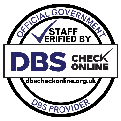 DBS Check Logo showing staff and coaches are DBS checked