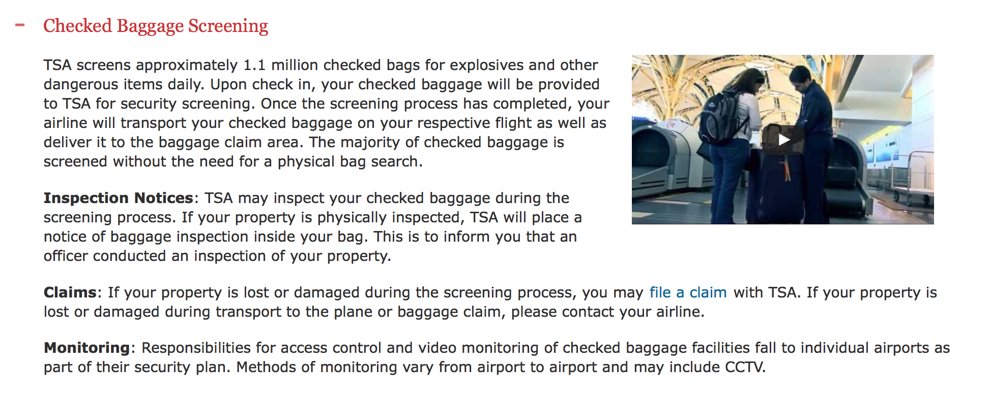 Screenshot from TSA website. In the past three years I have had four locks DISAPPEAR and have never received an inspection notice. 
