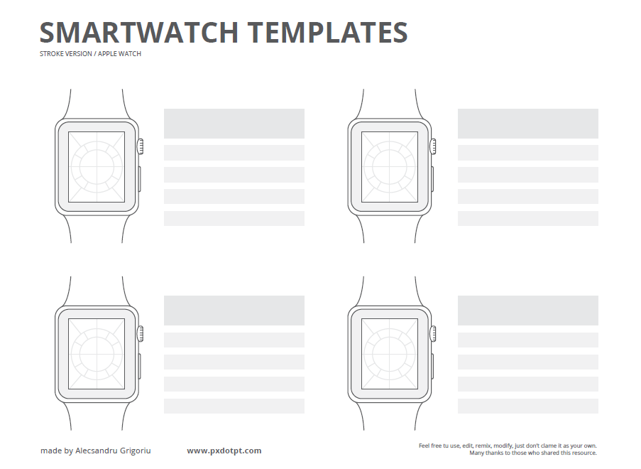 Freebie #2: Smartwatch templates — Pixels, dots and points of view