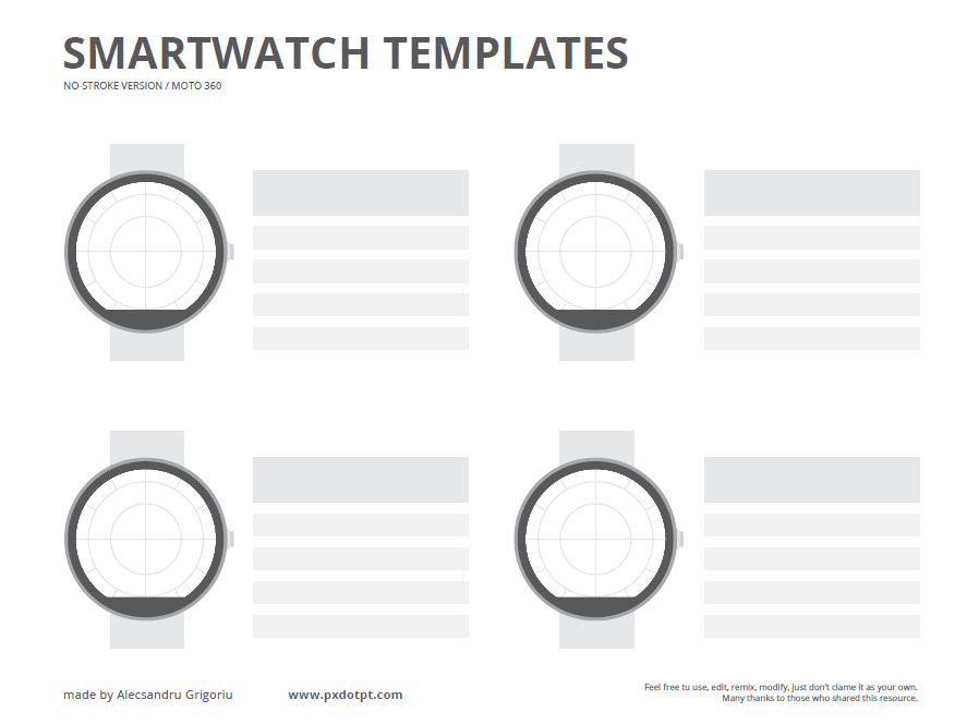 Freebie #2: Smartwatch templates — Pixels, dots and points of view