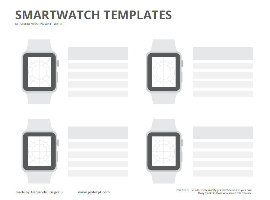 Freebie #2: Smartwatch templates — Pixels, dots and points of view