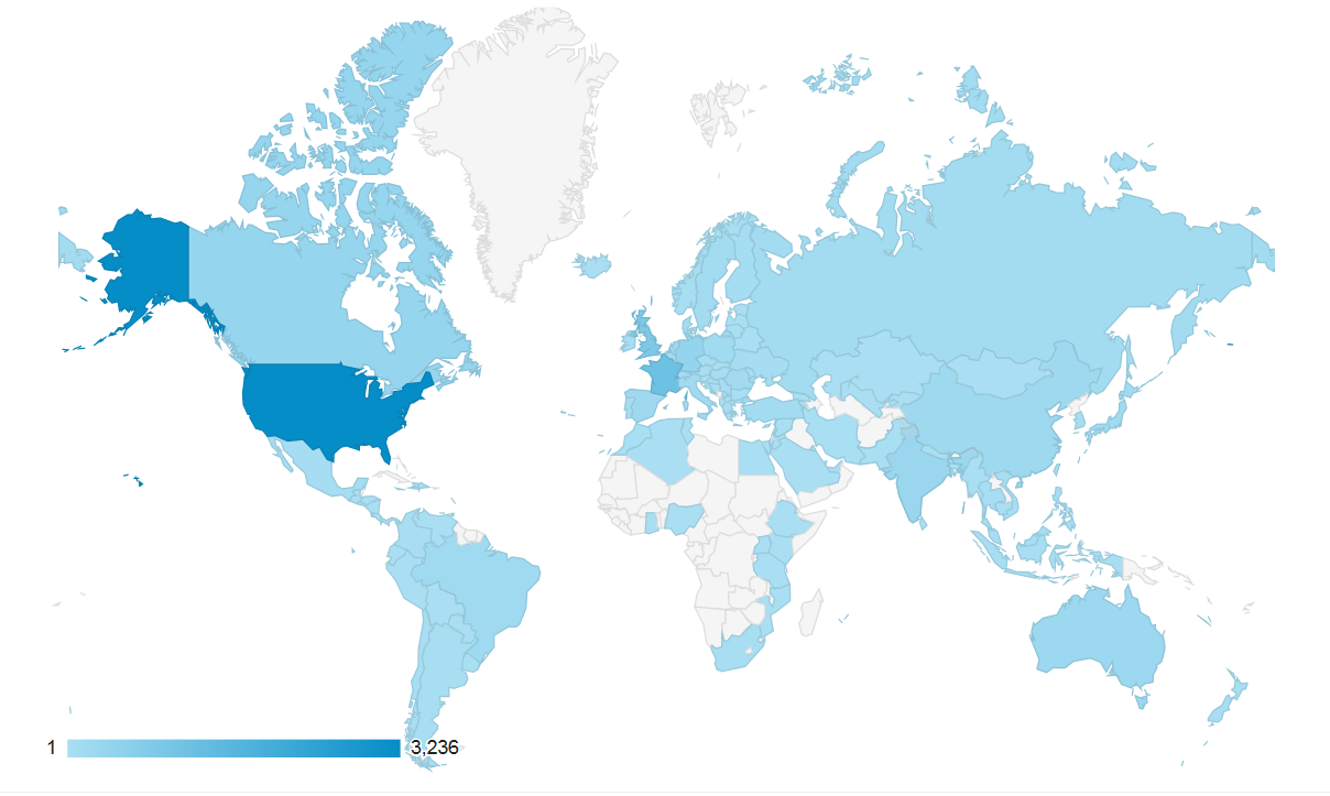 I managed to reach a large amount of countries.