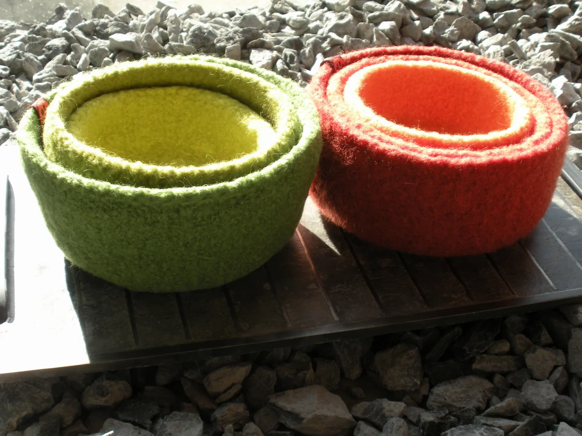 Hand Felted Wool Bowls