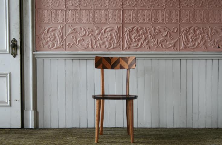 Harlequin chair- inlaid, custom, hand-made
