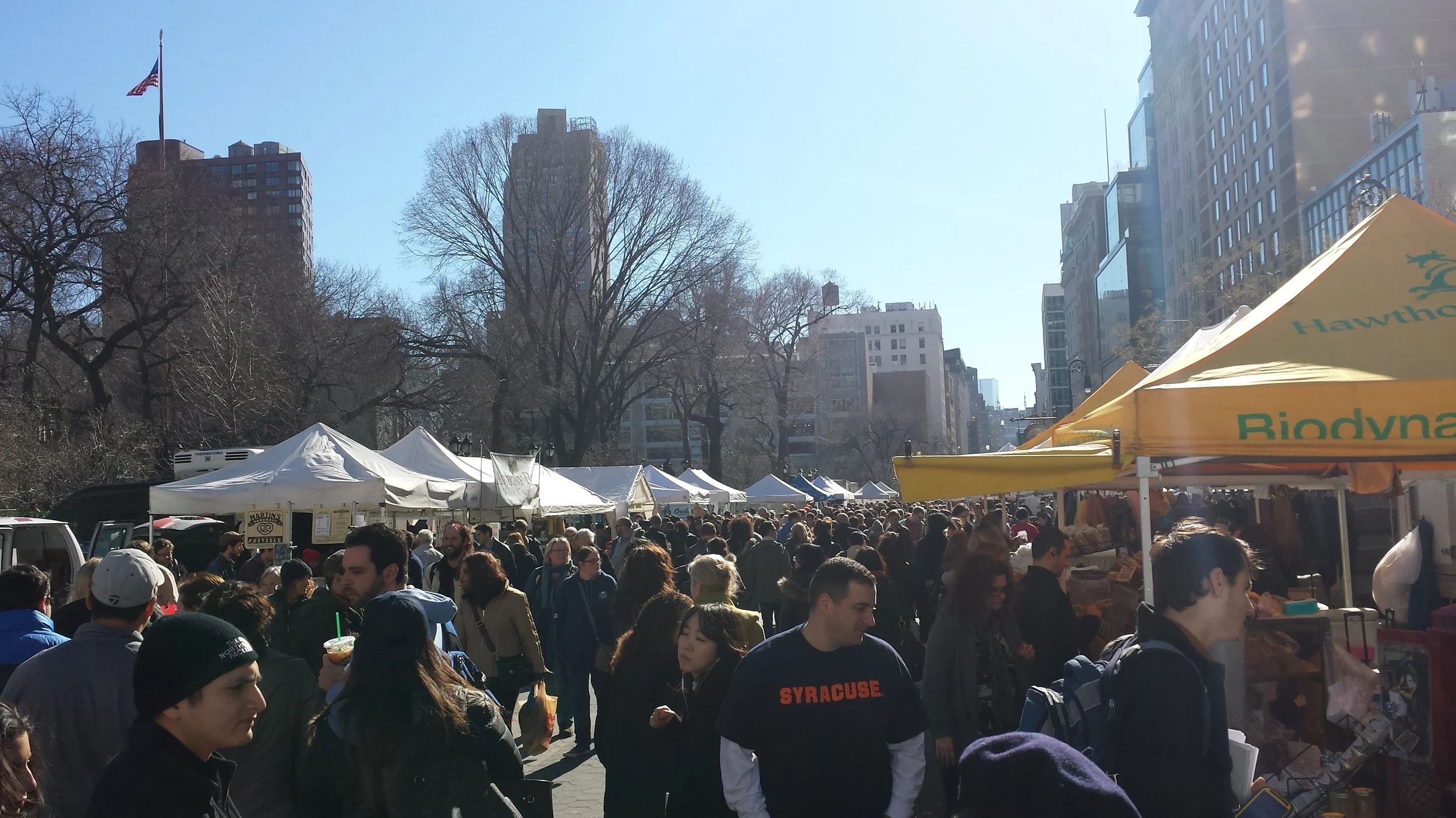 The weekly Farmers' Market at Union Square Park.