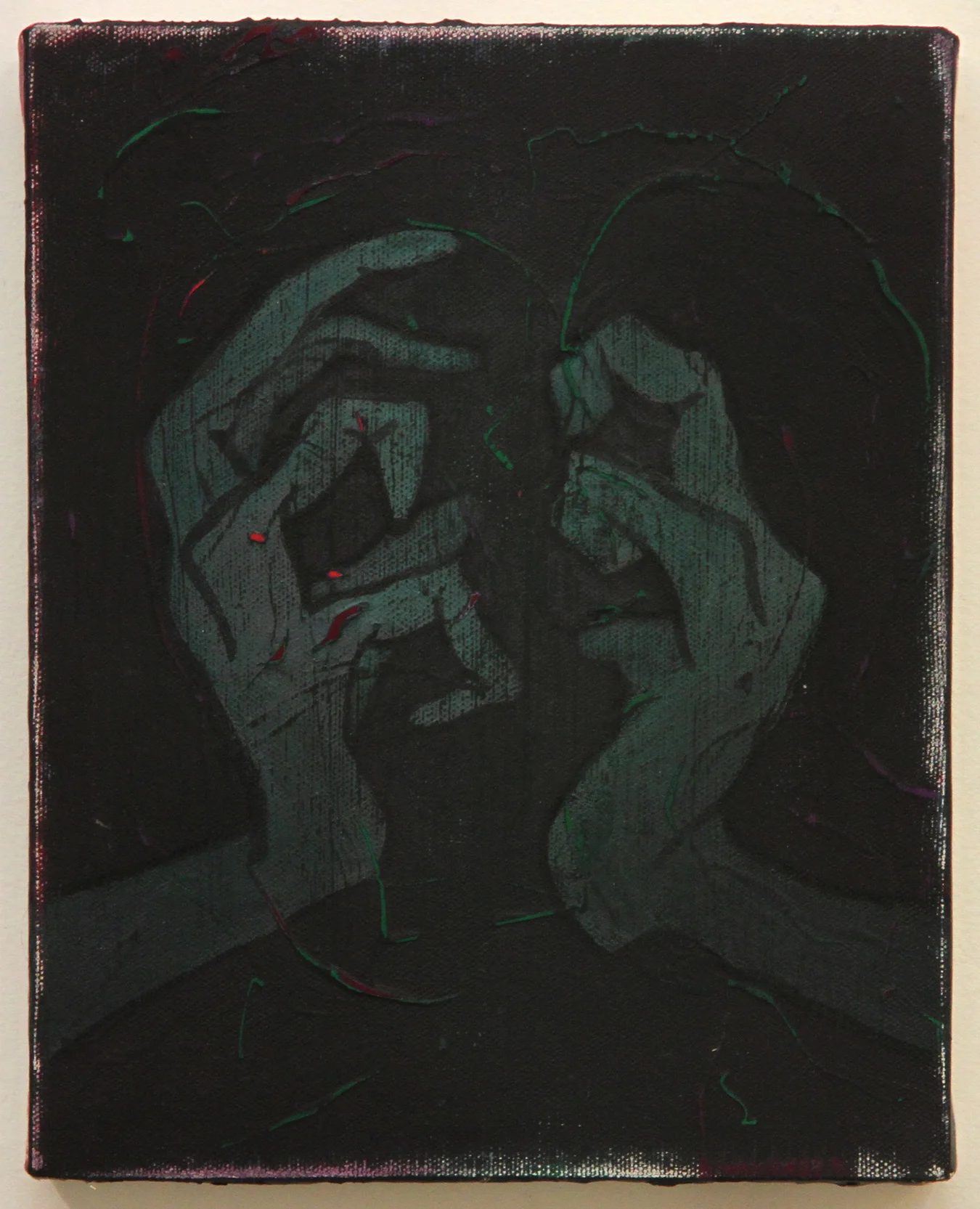 idle hands, 2012, acrylic on canvas, 10 x 8 in. 