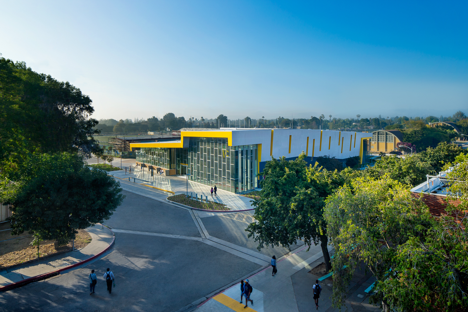 The building incorporates a wide array of sustainability features with special emphasis on the use of natural light and ventilation. It is targeted to achieve a minimum of LEED Silver certification. In addition to having high energy efficiency in the use and construction of materials, the building also utilizes a stormwater retention system, and drought-tolerant landscaping. 