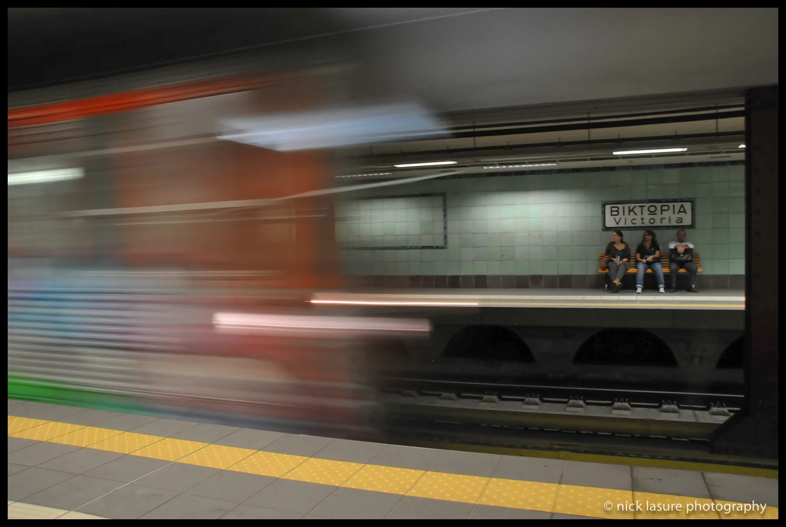 Locals awaiting the metro in Athens