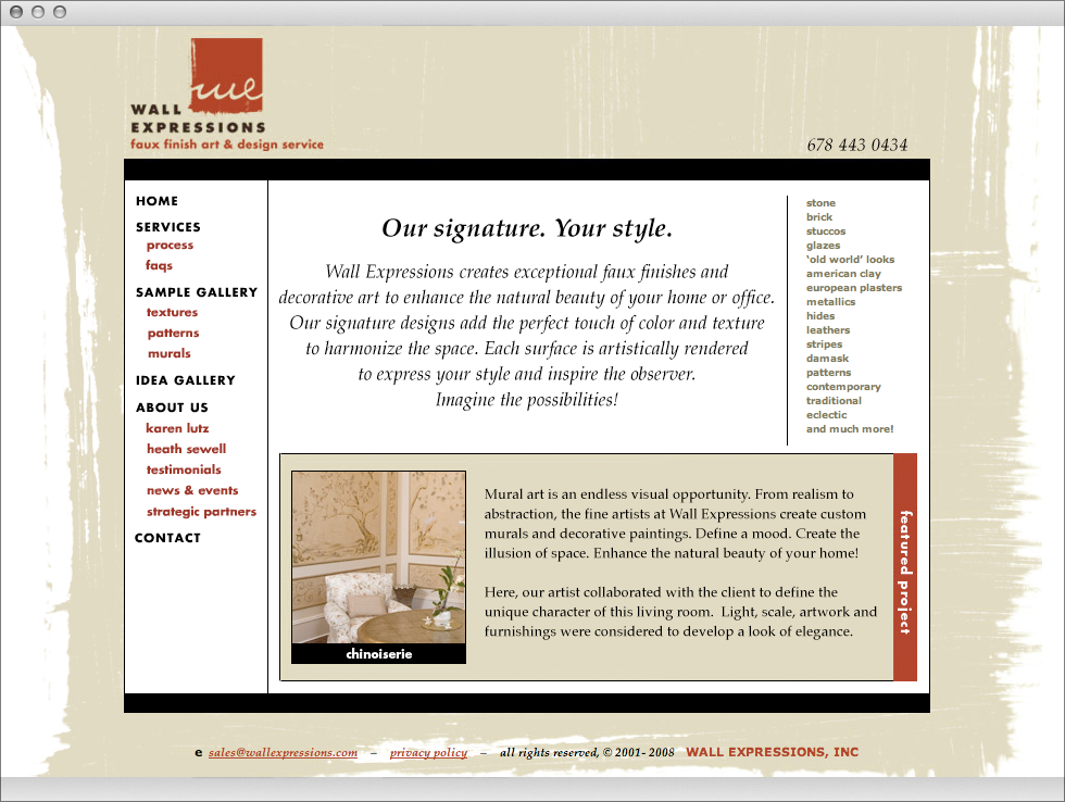  website: home page 