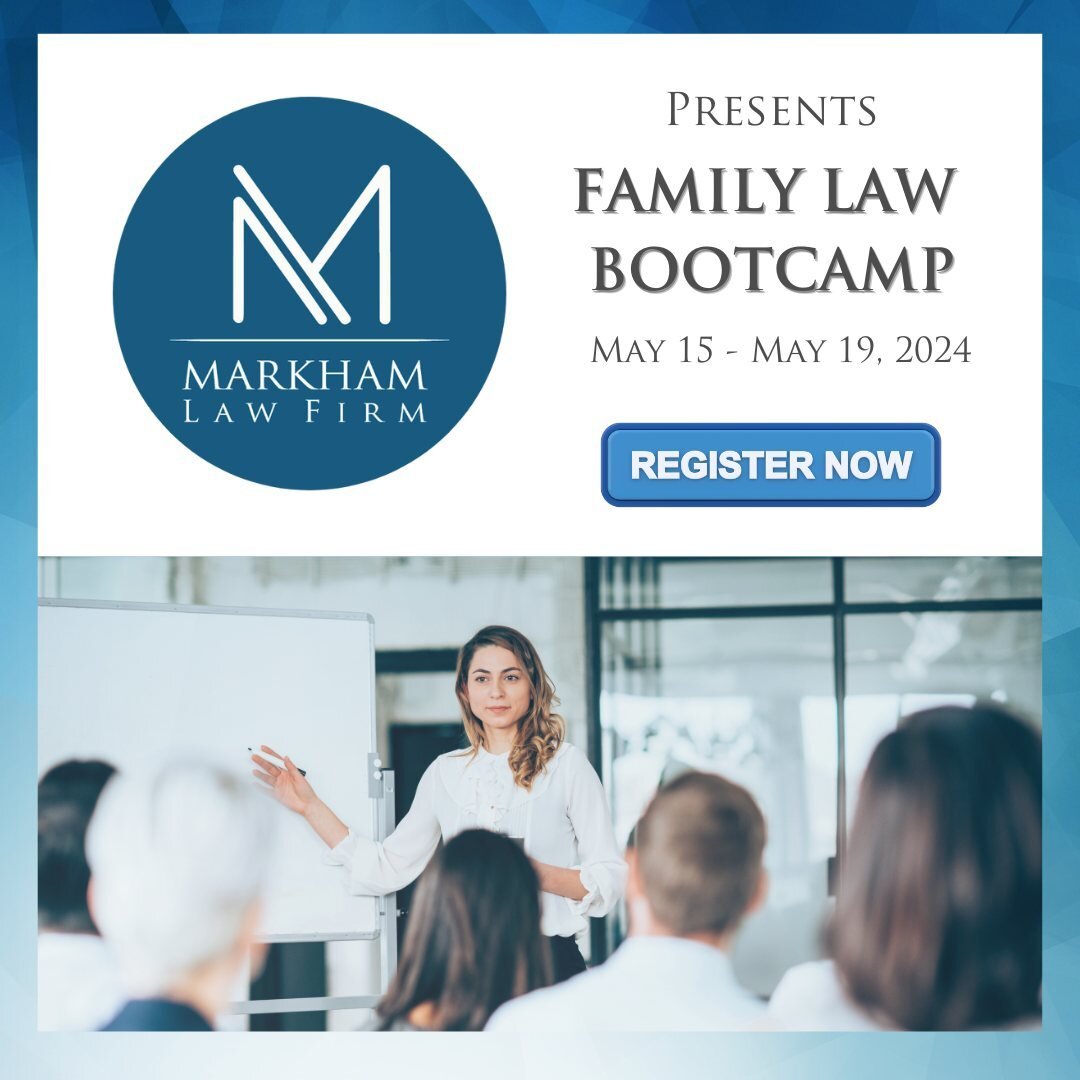 New to Family Law or interested in pivoting to Family Law? Sign up for Family Law Bootcamp! Get ready to dive deep into all things family law with our intensive 40 hour crash course dedicated to teaching the basics of family law.

Come join us at Mar