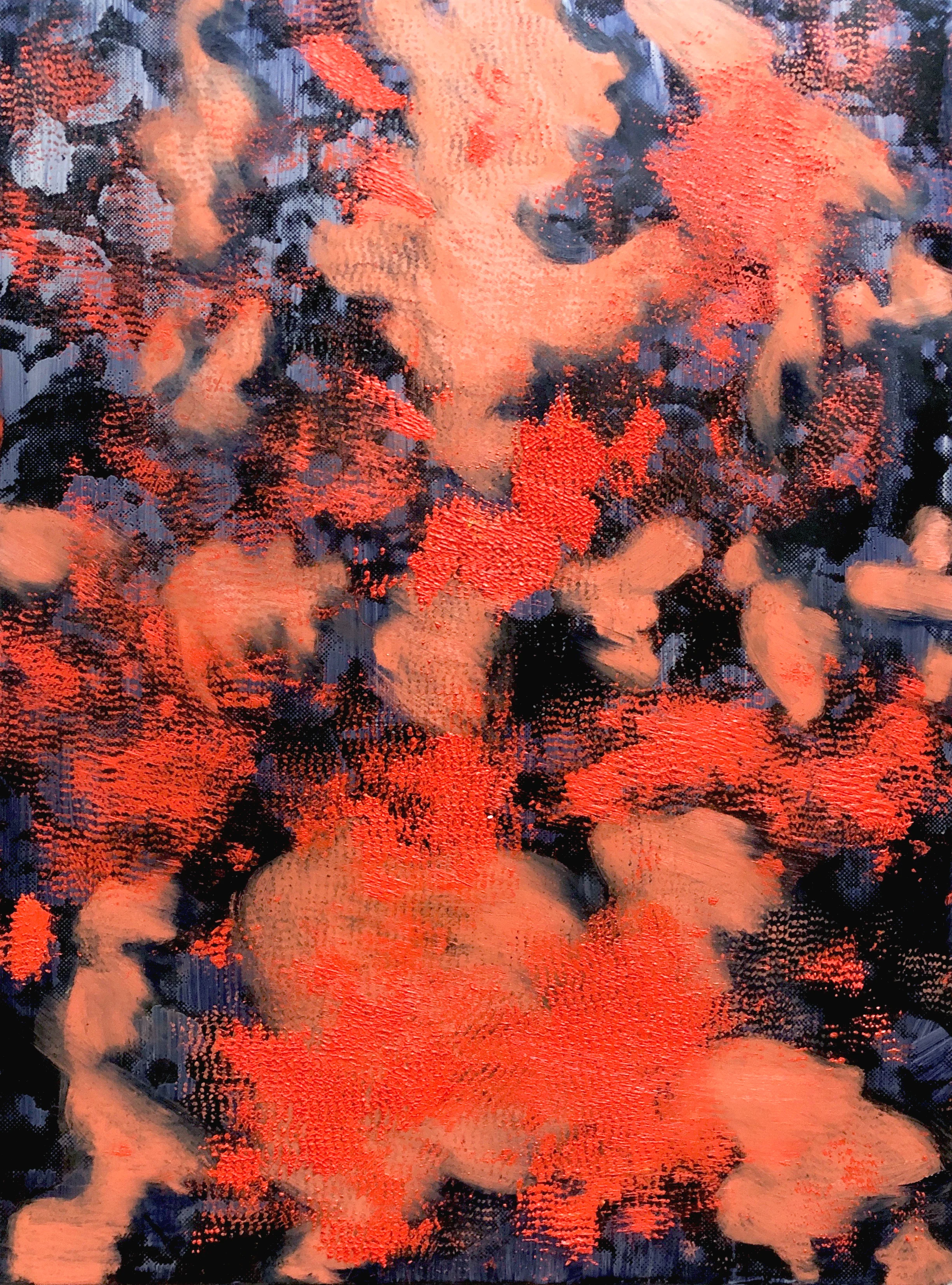 Excess, 2018 screenprint and oil on dibond // 36 x 48 inches