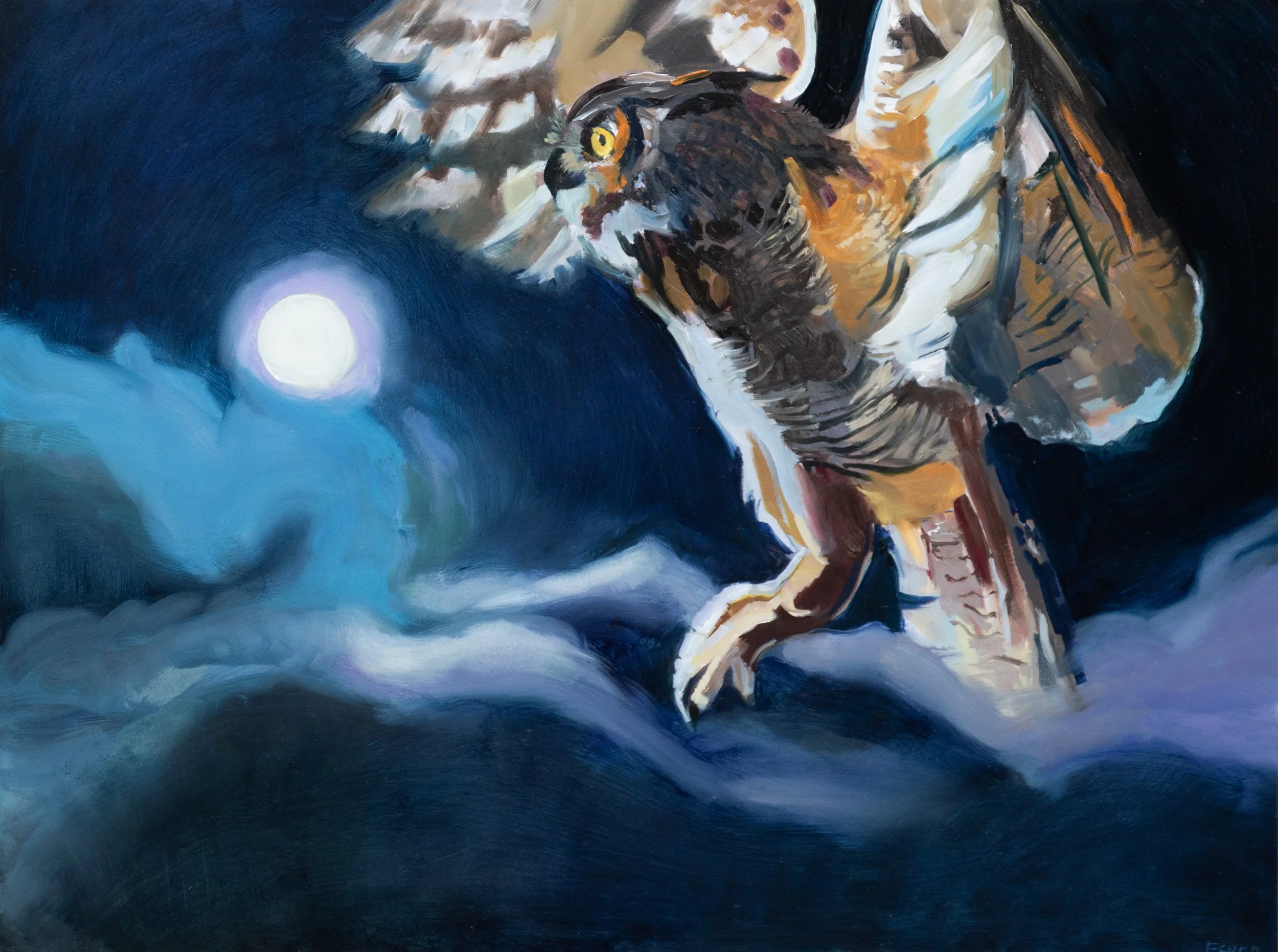 Night Flight | 24"x18" on Cradled Board |  | $300