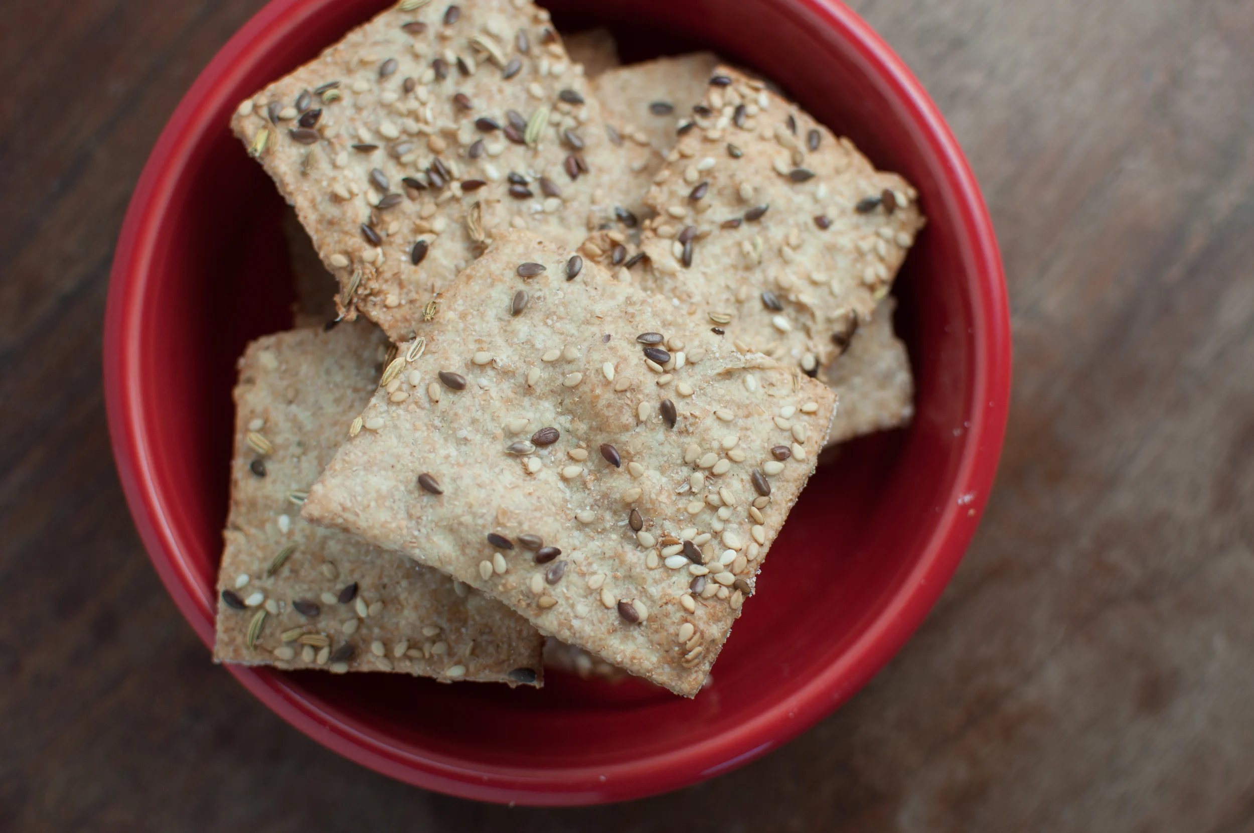 simple homemade seedy crackers