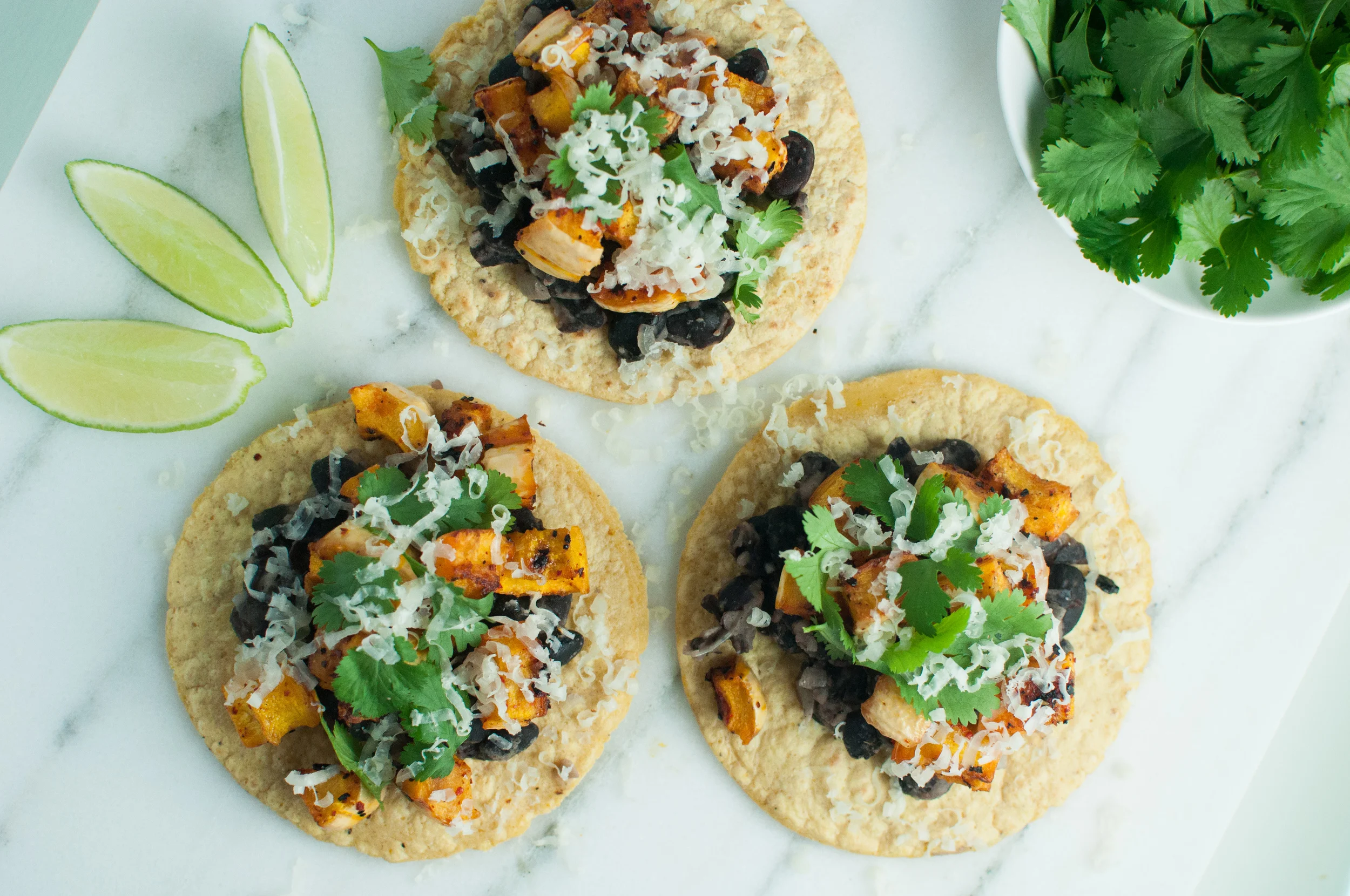 black bean & squash tacos