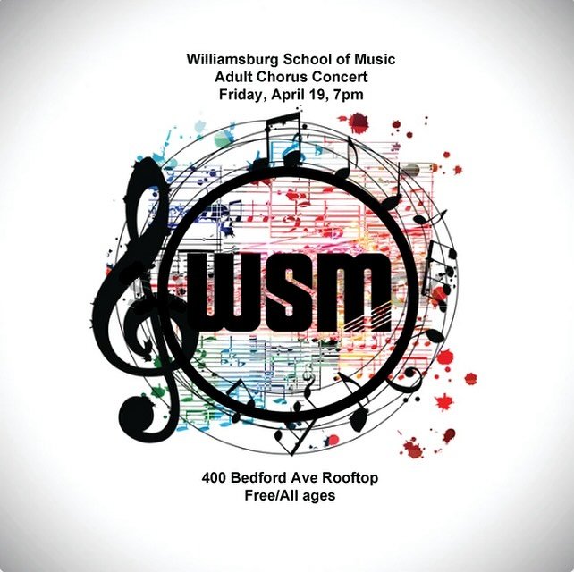 Our new Adult Chorus is having their first concert on Friday April 19, right here on our roof deck!  We&rsquo;re excited!  Please feel invited to join us for their short set at 7pm and bring a bottle of something if you want!