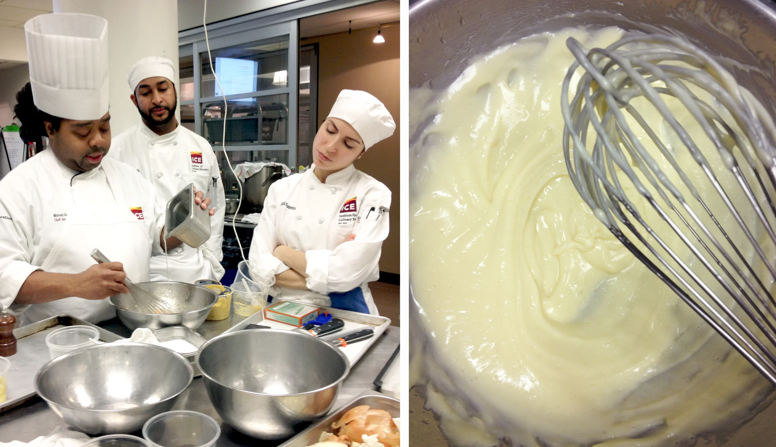 Chef Michael Garrett schools our class in the art of mayonnaise.