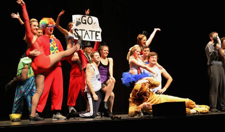 Homecoming: For The Glory Talent Show - Tapestry and Theta Chi do a number inspired by the circus during the For The Glory Talent Show at the Eisenhower Auditorium on Tuesday, October 8, 2013. Tapestry and Theta Chi were the winners of the talent show - Kayla Miller, Ian Maxwell, Monicka Fosnocht, Julie Rockwell, Carolyn Harmeling, Colleen Fleisner, Sam Shively, Jerry Douglas Crompton, Larissa Steeb, Greg Black, Bri Gring and Mark Moseley