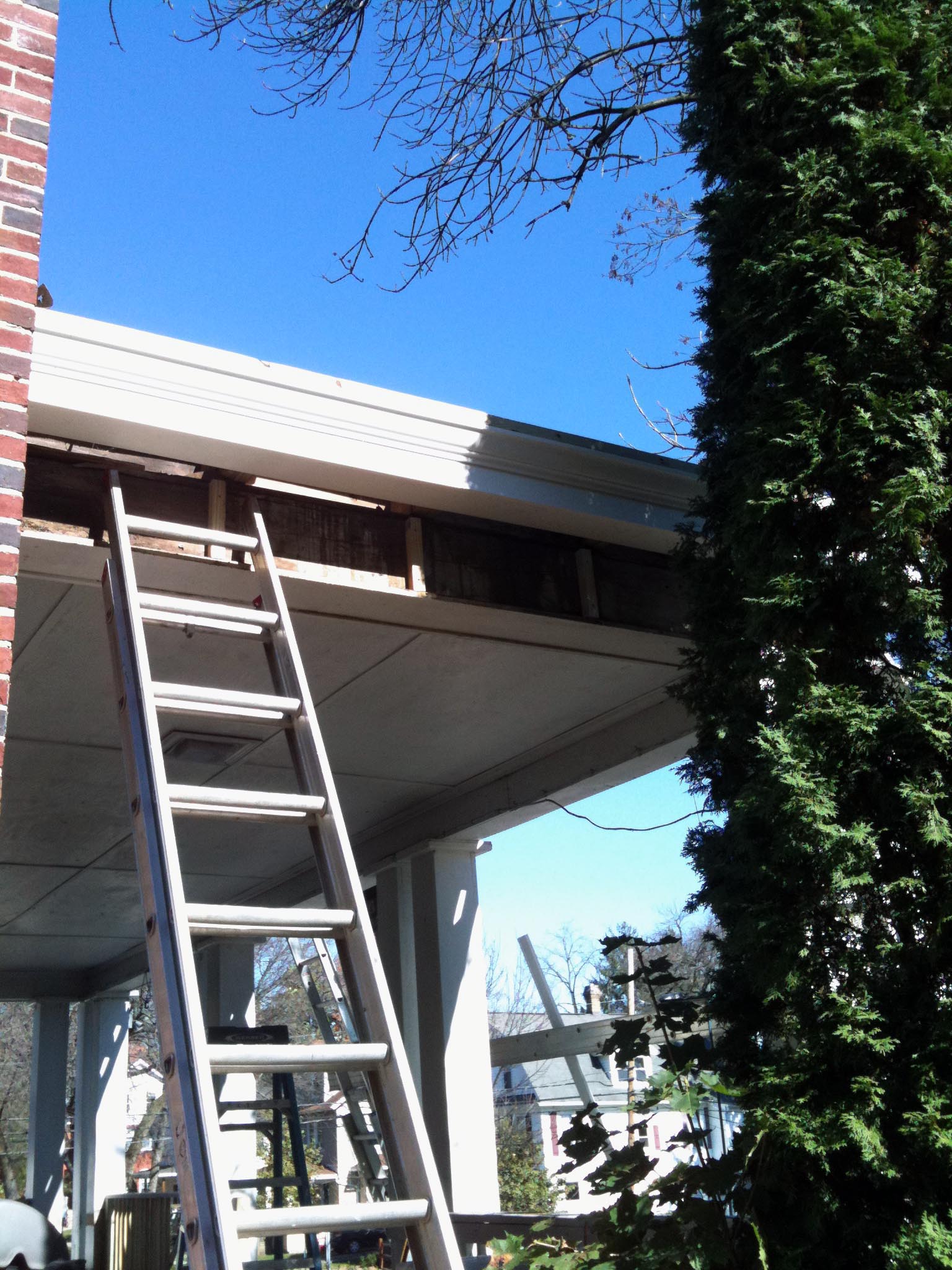  Side-Porch Repair Project - Oct. 23, 2013 - New Fascia and Gutter 