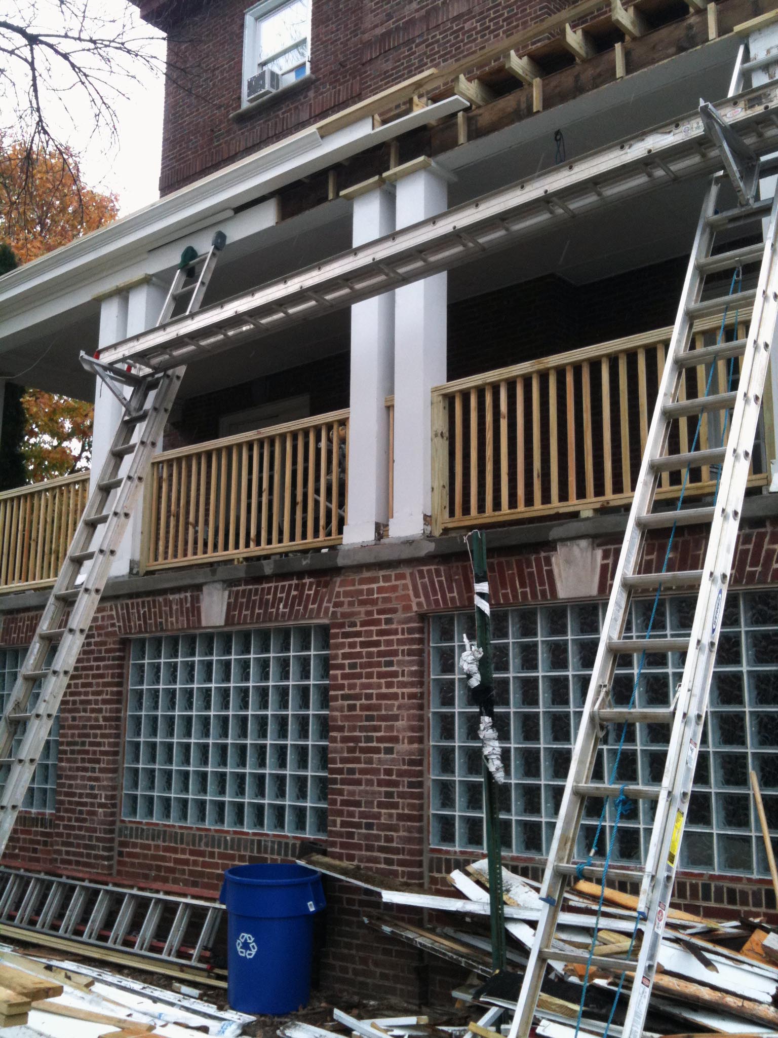  Side-Porch Repair Project - Oct. 23, 2013 - New Fascia and Railings 