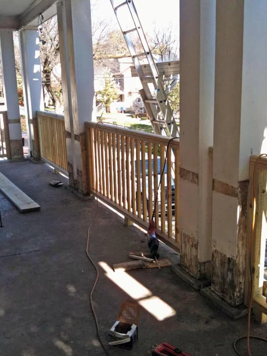  Side-Porch Repair Project - Oct. 23, 2013 - New Railings 