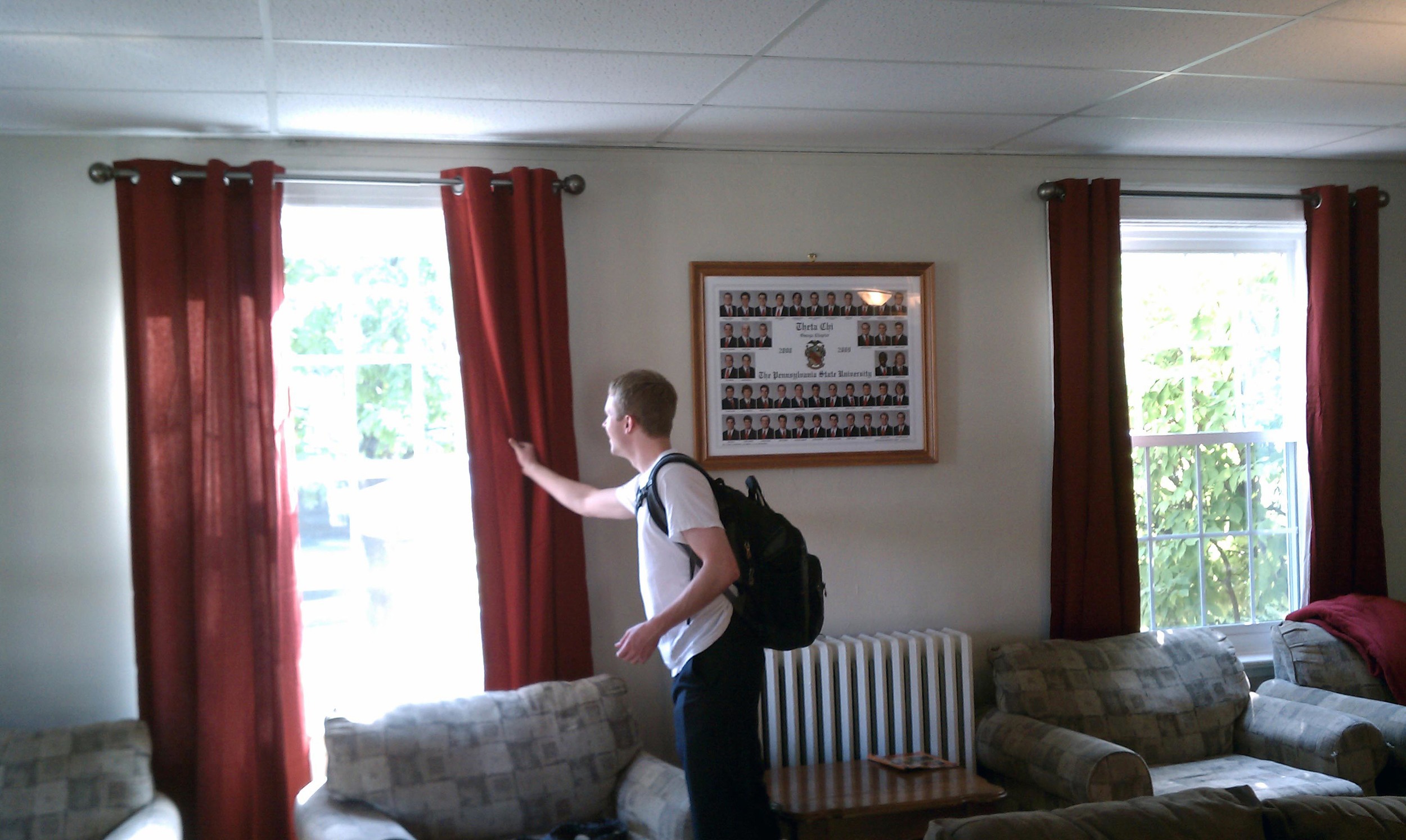  Eric Cushing checks out the new curtains on the first floor
Sept. 2012 