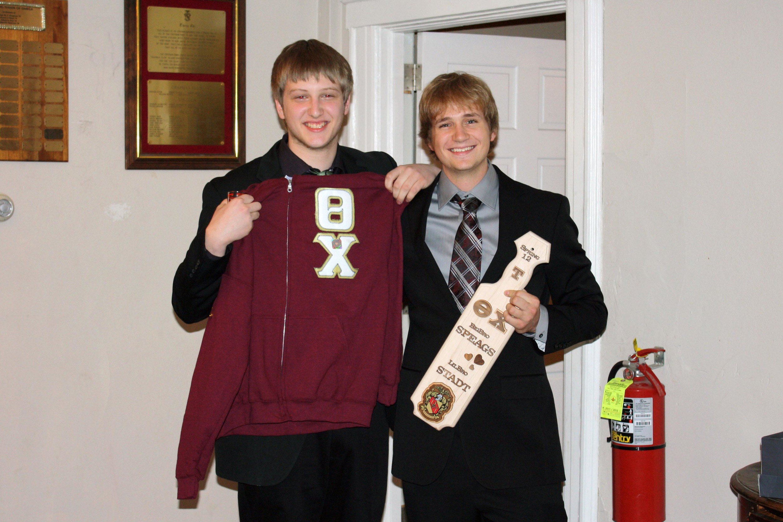  Little Brother Nick Stadtlander (L) and Big Brother Aaron Speagle
Spring 2012 Initiation Night 