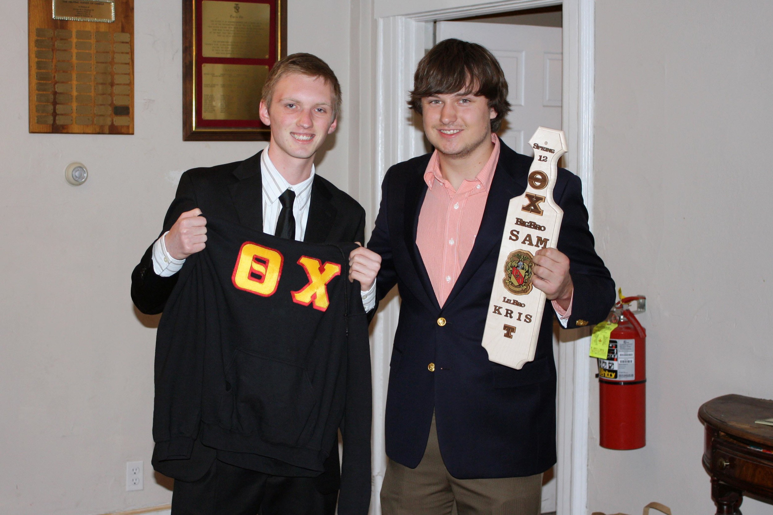  Little Brother Kris Canner (L) and Big Brother Sam Shively
Spring 2012 Initiation Night 