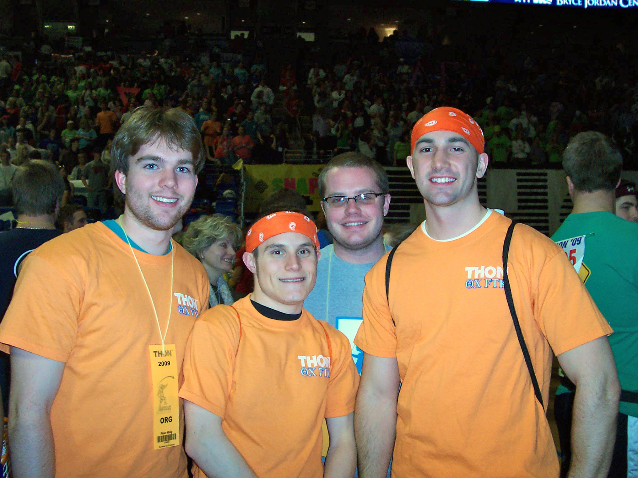  L to R: Daniel Cartwright, Jasen Marshall, James Patterson and Casey Leman at THON 
