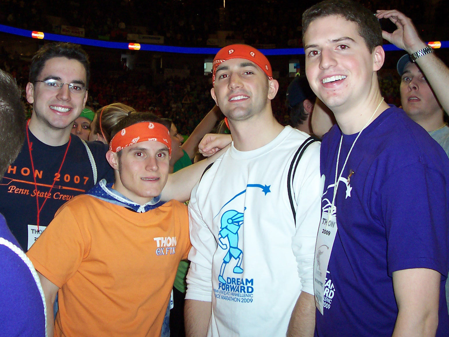  L TO R: TK, Jasen Marshall, Casey Leman and Jared Case at THON 