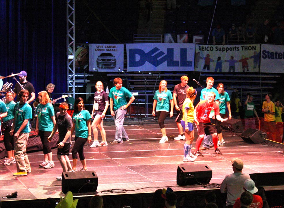  Theta Chi and and Omega Phi Alpha perform thier 2008 Homecoming airband preformance at THON
L to R: Nicholas Geyer, Jasen Marshall, Daniel Cartwright, Casey Leman, Jared Metzger and James Patterson 