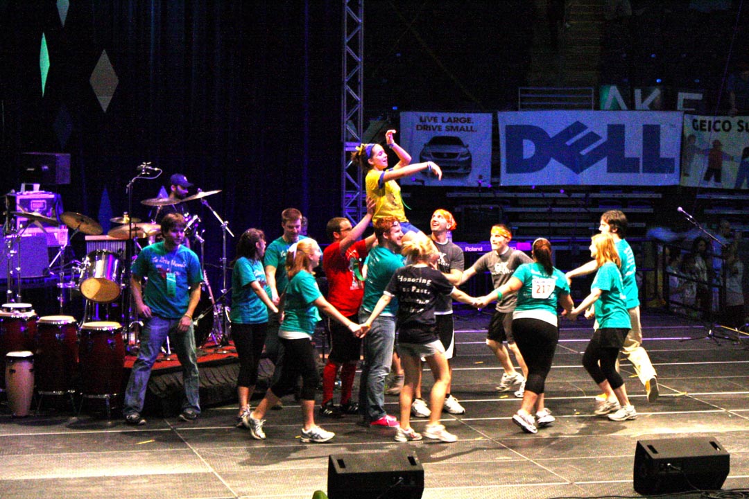  Theta Chi and and Omega Phi Alpha perform thier 2008 Homecoming airband preformance at THON
L to R: Daniel Cartwright, Jared Metzger, James Patterson, Zach Binder, Casey Leman, Jasen Marshall and Nicholas Geyer 