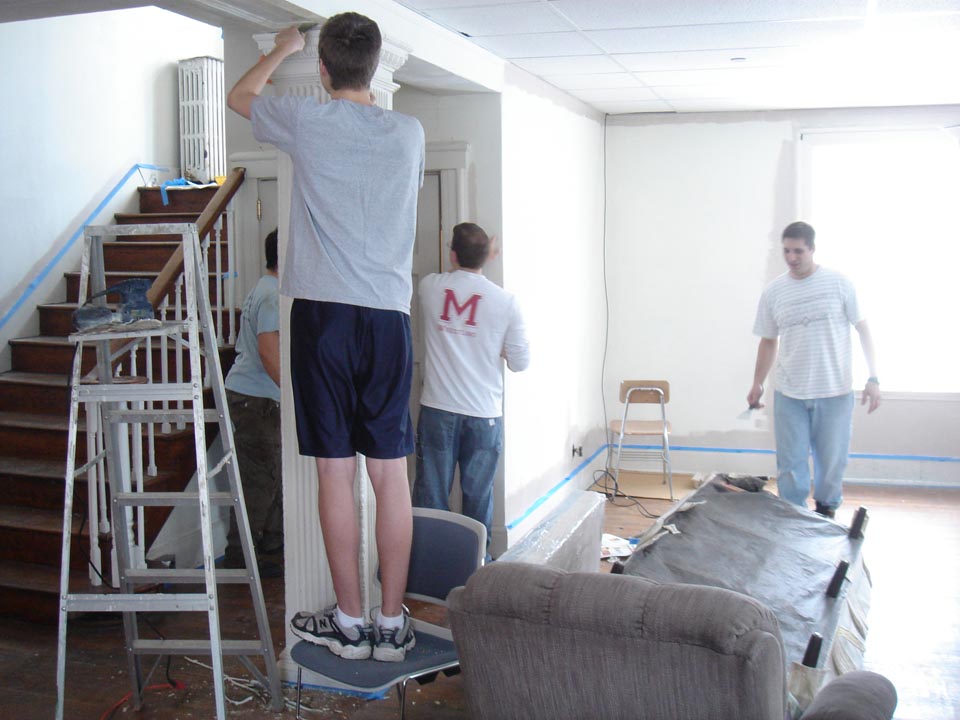  L to R: Jacob Wolf. Paul Weber, Chris Zegar and John McIntyre
at Alumni Work Weekend 