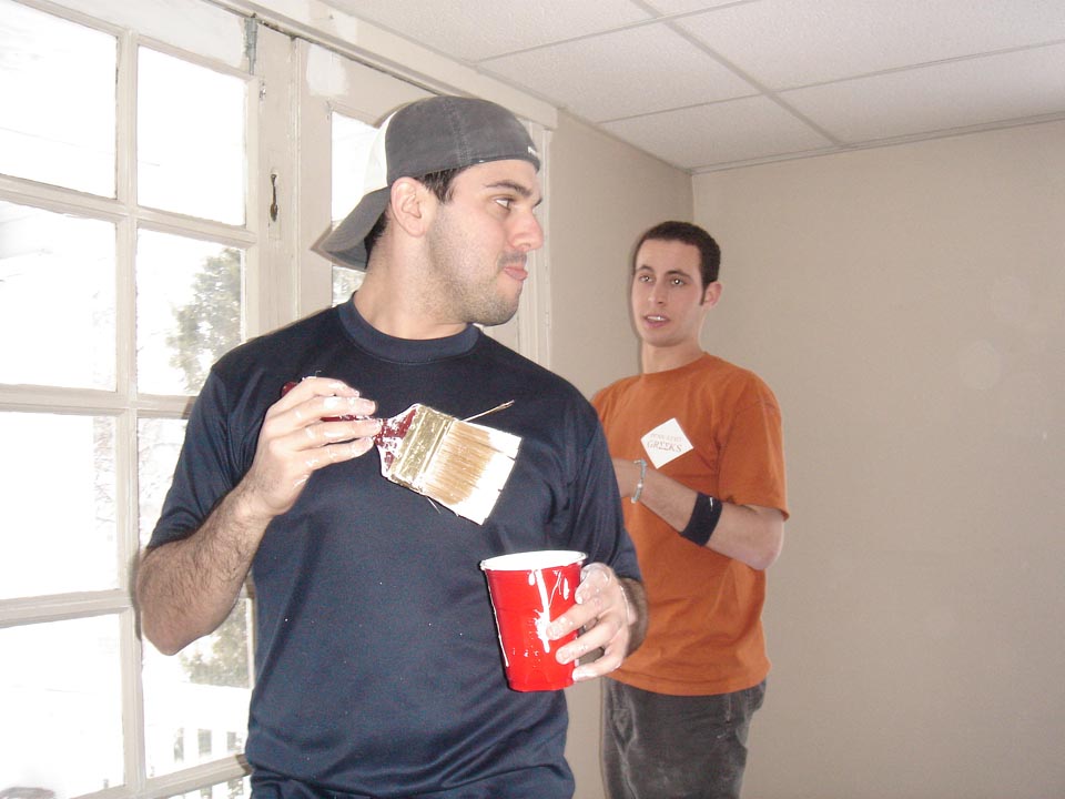  Matthew Schwartz (L) and Jason Chottiner
at Alumni Work Weekend 