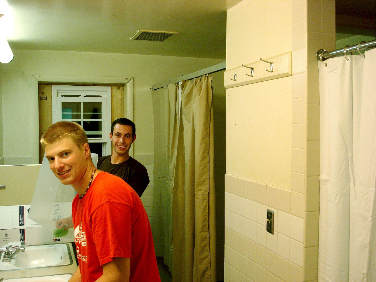 Jared Metzger (L) and Jason Chottiner
clean the third floor bathroom 