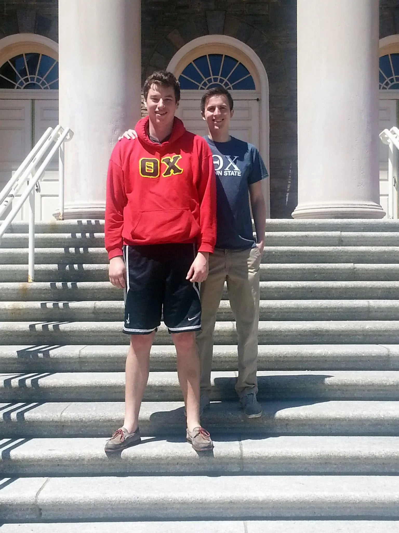 Jeb Biernat and Mark Moseley at Old Main - April 2014