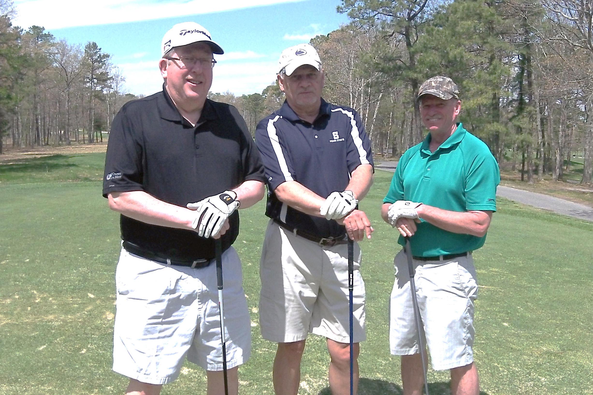  L to R: Victor Howe, John Wszalek and Hunter at the 2014 Theta Chi Golf Open, May 2, 2014 